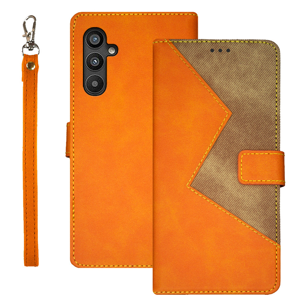 IDEWEI For Samsung Galaxy A34 5G Anti-scratch Leather Phone Case Color Splicing Stand Card Holder Phone Cover IDEWEI For Samsung Galaxy A34 5G Anti-scratch Leather Phone Case Color Splicing Stand Card Holder Phone Cover